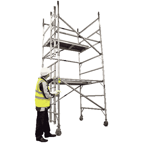 erecting scaffold tower